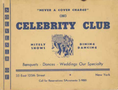 Celebrity Club Harlem Souvenir Photo Folder