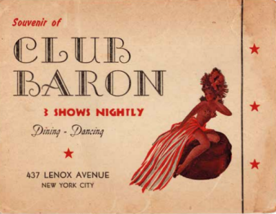 Club Baron Harlem Souvenir photo folder