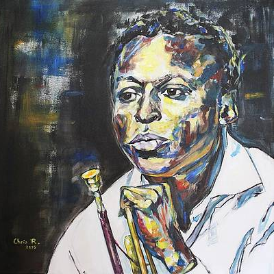 Miles Davis painting by Christel Roelandt