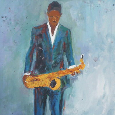 Sax in a Blue Suit by Samuel Dixon